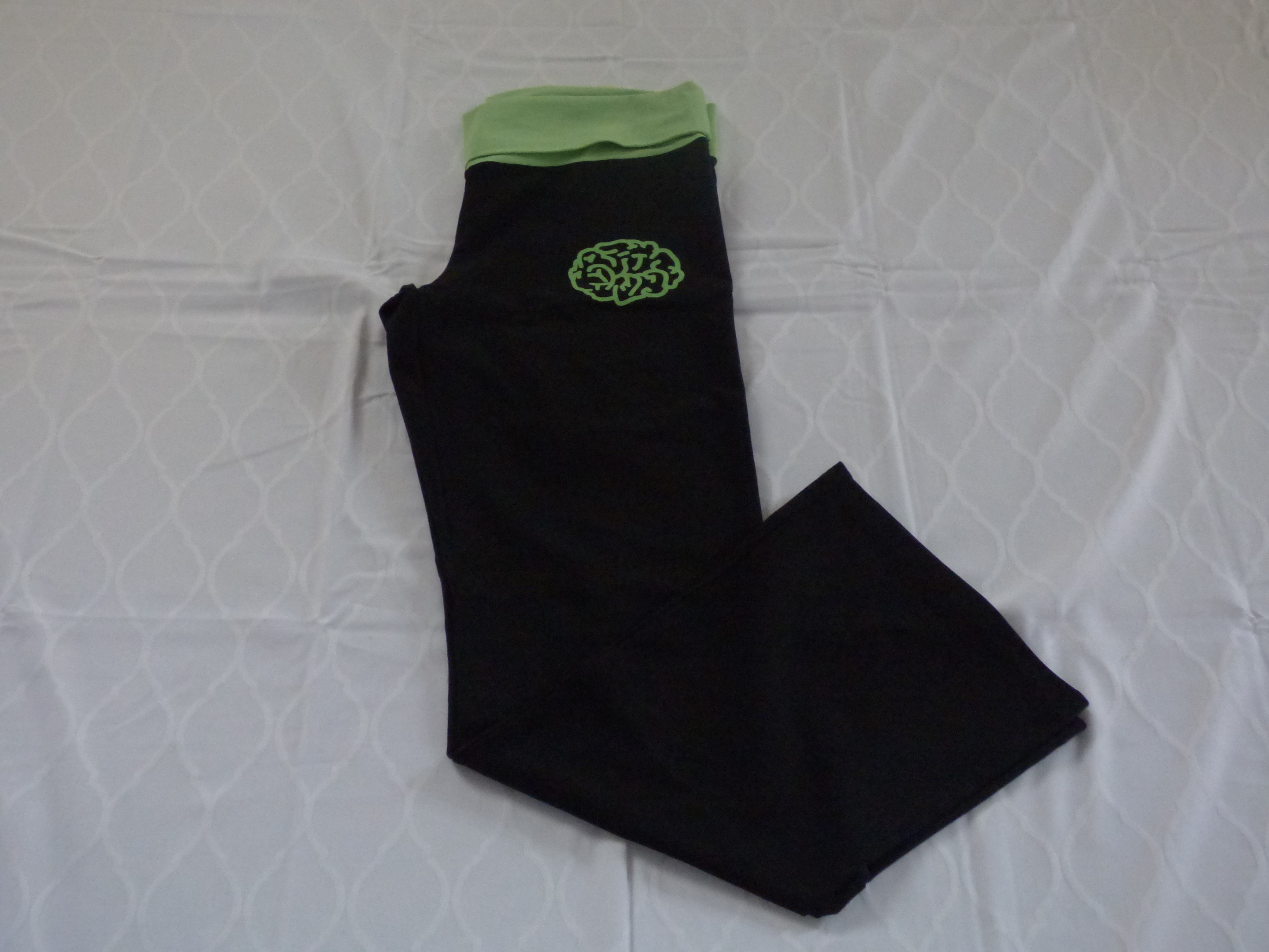 Black Phantom/ Knowledge Jogging Pants in Green Print